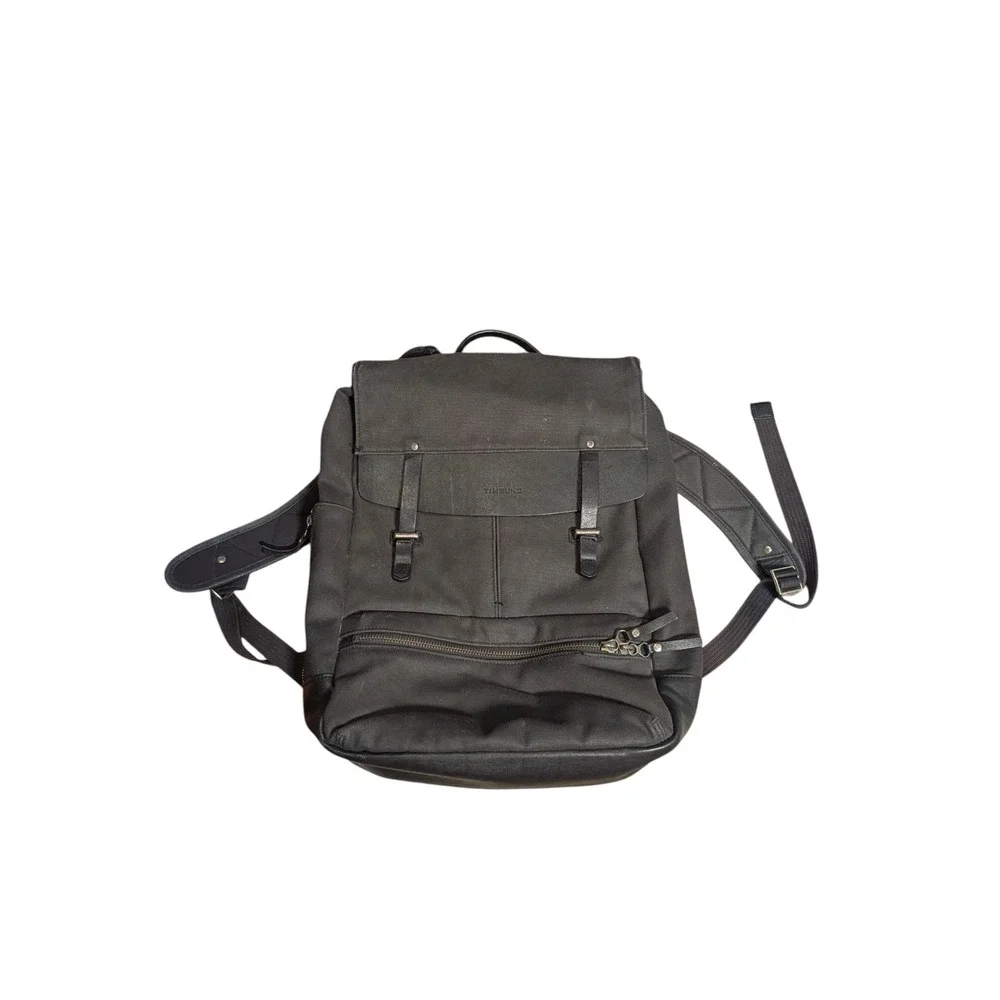Timbuk2 Distilled Collection Black Canvas Leather Trim Laptop Rucksack Backpack